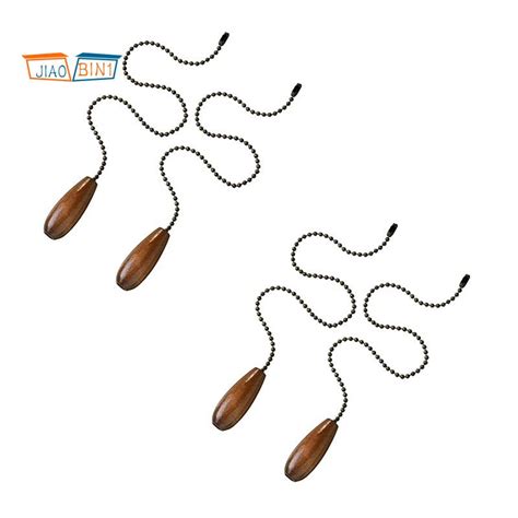 4 Pieces Ceiling Fan Chain Pulls Wooden Pull Chain Extension Pull Chain