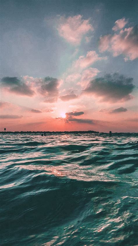 Most ios devices come with a default picture. Sunset Sea Sky Ocean Summer Green Water Nature iPhone 8 ...
