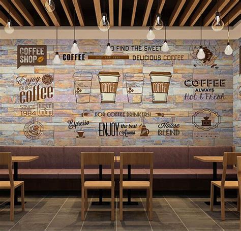 3d Mural Photo Wallpaper Art Wall Decor Coffee Shop Design