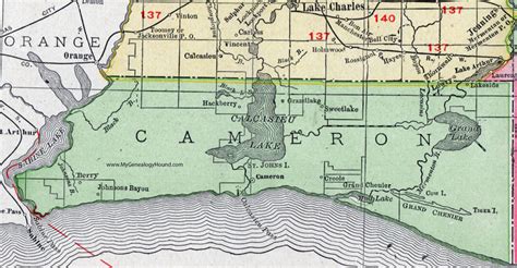 Cameron Parish Louisiana 1911 Map Rand Mcnally City Of Cameron
