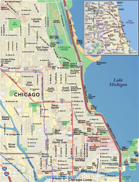North Side Of Chicago Map Adorne Kristina