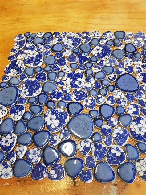 Mosaic Tiles Blue Floral Dans Bazaar