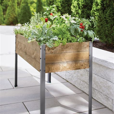 better homes and gardens 47” rustic elevated planter with self watering baseboards testbanktalk