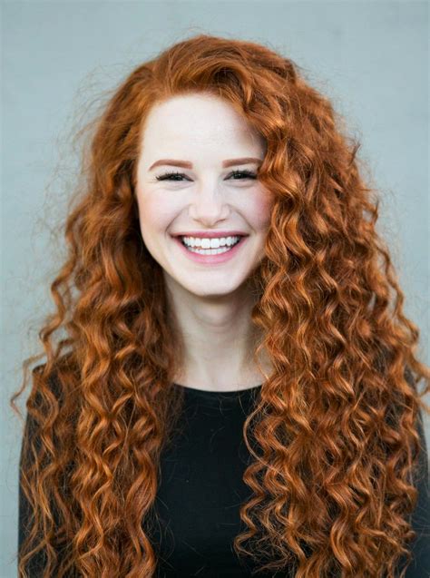 Red hair (or ginger hair) occurs naturally in one to two percent of the human population, appearing with greater frequency (two to six percent). Image result for madelaine petsch curly hair | Red curly ...