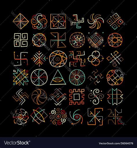 Sacred Geometry Symbol Set Alchemy Religion Vector Image