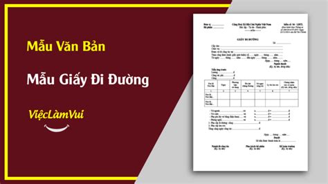 Giấy xác nhận đi làm. Mẫu Giấy Đi Đường
