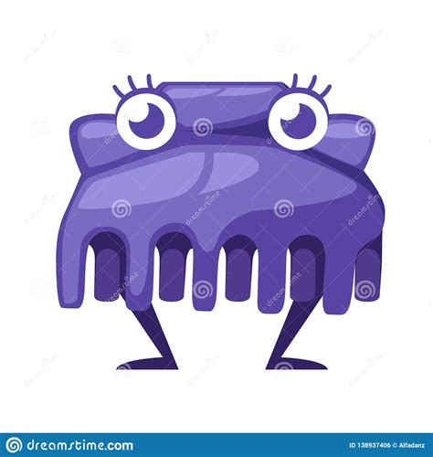 Purple Hair Accessory Mascot Cartoon Character Design