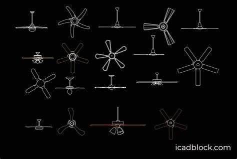 Ceiling Fan Cad Block Collection In Dwg Icadblock