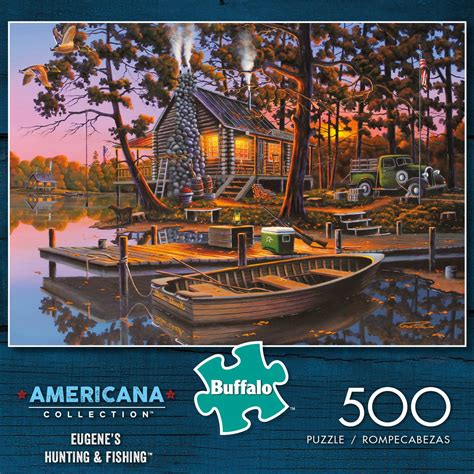 Many sizes, large pieces, easy grip, glitter, holiday, worlds smallest 1000 piece puzzle Buffalo Games Americana Eugene's Hunting & Fishing 500 ...