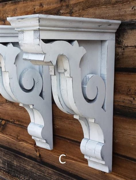 Corbels C Large Wood Vintage Look 148pair 4 12w X Etsy Corbels