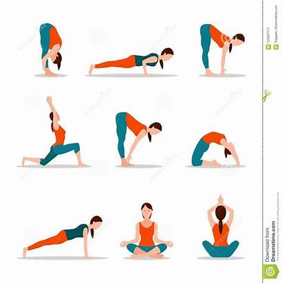 Yoga Positions Illustration Types Poses Activities Vector