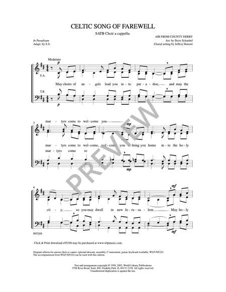 Celtic Song Of Farewell By Jeffrey Honore Octavo Sheet Music For Satb
