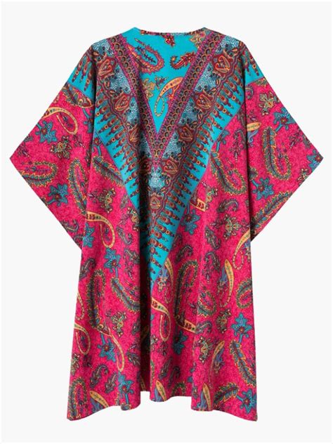 Half Sleeves Printed Chiffon Kimono Tunic