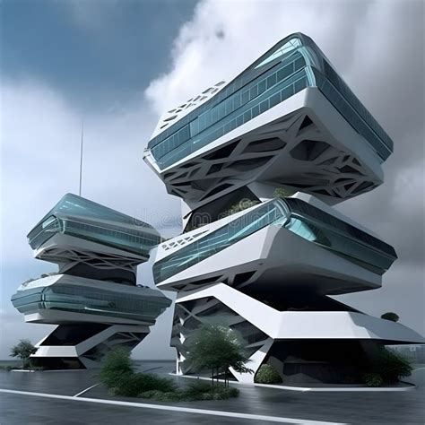 Generative Ai Ilustration Futurism Architecture City Futurism