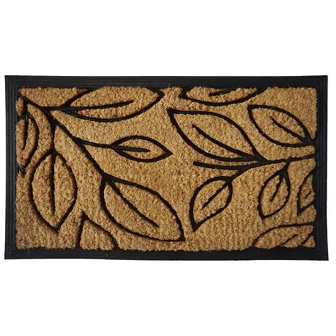 Natural Leaves Coir Doormat Dunelm