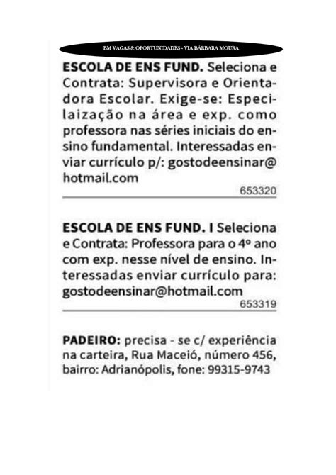 BM VAGAS OPORTUNIDADES VAGAS DO JORNAL 26 06 2016