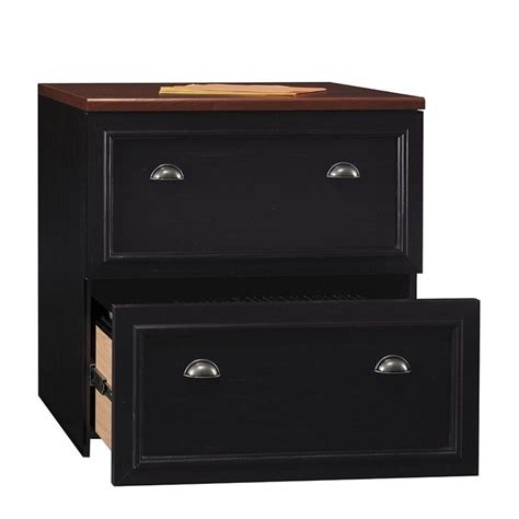 2 drawer letter file cabinet in black. Bush Fairview 2 Drawer Lateral File Cabinet in Black and ...