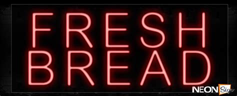 fresh bread in red neon sign