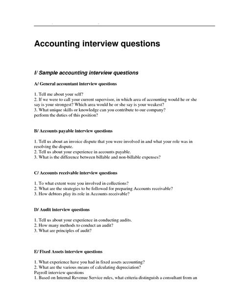 Accountant Interview Questionnaire Sample An accountant 