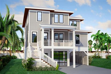 Plan 15250nc Contemporary Beach House Plan With Elevator