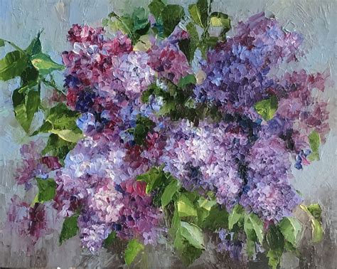 Сирень живопись маслом Syringa Lilac Painting Цветочные картины