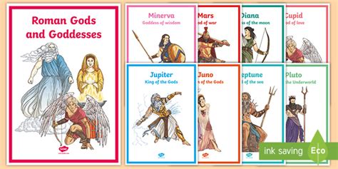 Roman Gods Display Posters Including Vulcan God Picture