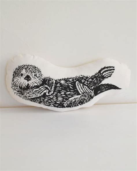 Otter Plush Otter Pillow Organic Cotton Animal Accent Pillow