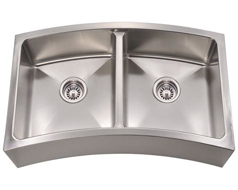 404 Curved Double Bowl Apron Stainless Steel Kitchen Sink
