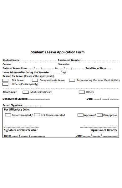 Free 50 Leave Application Forms In Pdf Ms Word Excel
