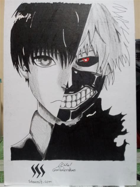 Kaneki ken is a character from tokyo ghoul. Tokyo ghoul kaneki-ken / anime character drawing — Steemit