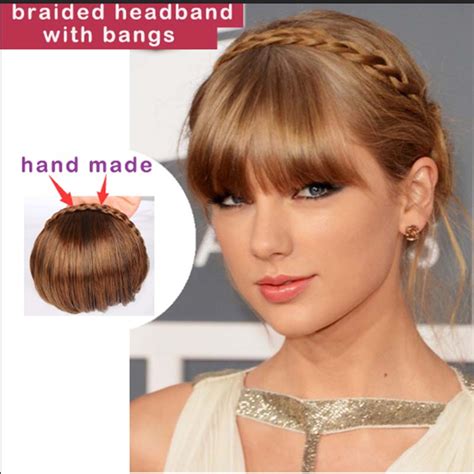 1pc Clip in Bangs Fake Hair Extension Hairpieces Braided ...