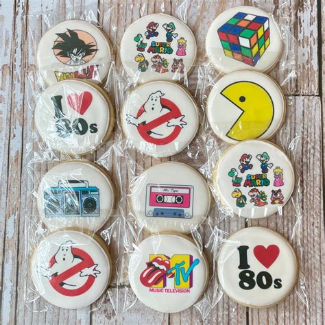1980s Themed Decorated Sugar Cookies 80s Party Favors 1980s Etsy