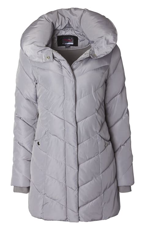 Sportoli Sportoli Womens Winter Fleece Lined Chevron Quilted Puffer