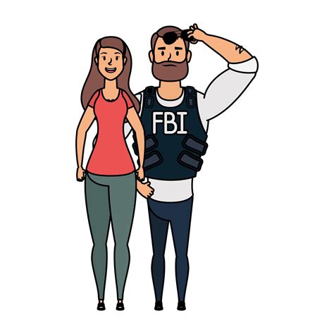 Young Man Fbi Agent With Woman Characters 2844022 Vector Art At Vecteezy
