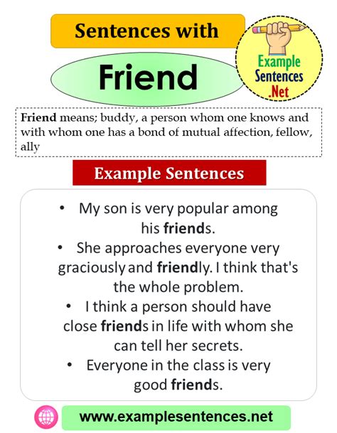 Sentences With Friend Definition And Example Sentences Example Sentences