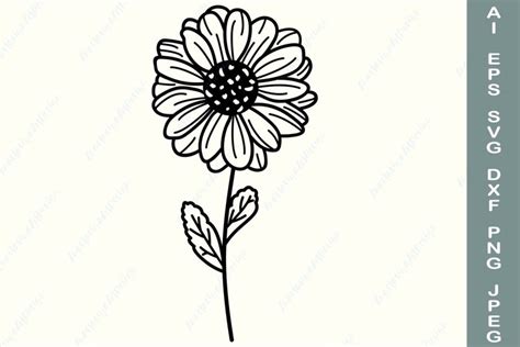Daisy Svg Cut File Wildflower Svg Floral Clipart