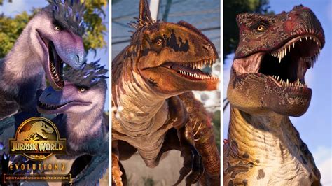Cretaceous Predator Pack 🦖 All Dinosaurs Jurassic World Evolution 2 4k Youtube