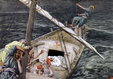 Jesus Sleeps On Boat During Storm On Sea Of Galilee Royalty Free Art