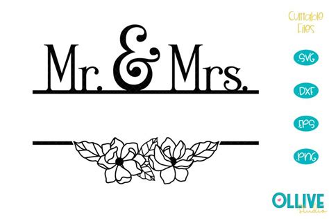 Wedding Mr And Mrs Split Monogram Svg