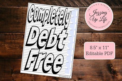 Completely Debt Free Tracking Chart Dave Ramsey Debt Etsy Credit