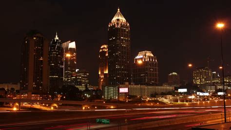 Stock Video Of Night Timelapse Shot Of Atlanta Ga