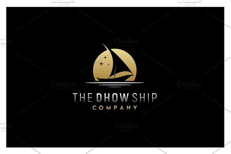 Simple Sailboat Dhow Ship Boat Logo Creative Illustrator Templates