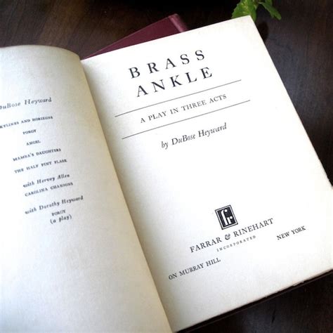 Brass Ankle Dubose Heyward 1931 First Edition Prejudice