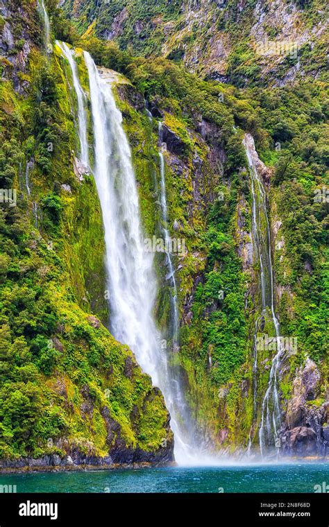 Stirling Falls In Hanging Valley Of Milford Sound Fiordland New