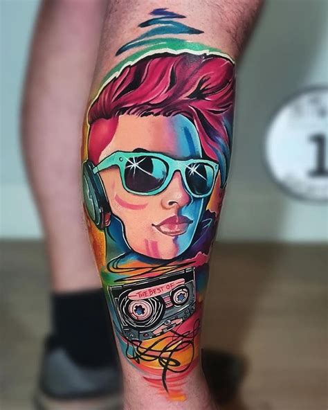 Tatuagem Colorida Masculina Na Perna Em 2021 Tatuagem Tatuagem