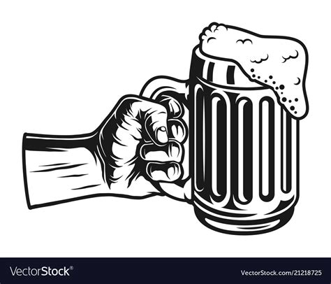 Male Hand Holding Beer Mug Concept Royalty Free Vector Image