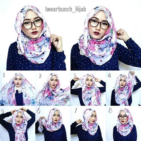 Simple Loose Hijab Tutorial For Glasses Hijab Fashion