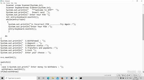 Java Project Atm Machine Project Java Project For Beginner Java