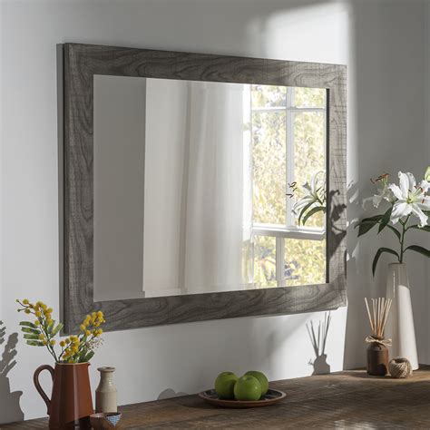 A classic rectangular shape with an iron frame that has a black matte finish for an understated appeal. YG214 White rectangle wall mirror with modern flat frame