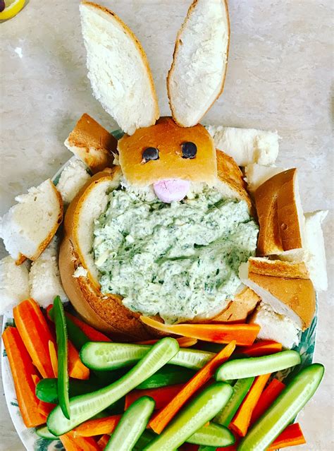 Easter Bunny Bread Dip Bowl Cooking For Busy Mums